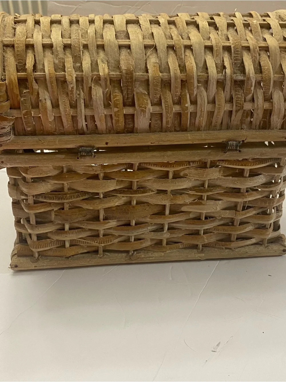 Natural Woven Rattan Storage Basket - Tan chest hand made hinges collection
